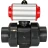 Кран шаровой BV4242E-FP-GRM-ISO Дн25 Ру10 полнопроходной, корпус - НПВХ, шар - НПВХ, уплотнение - EPDM, с пневмоприводом PA-DA-052 двойного действия в Хабаровске