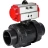 Кран шаровой BV4242E-FP-GRM-ISO Дн25 Ру10 полнопроходной, корпус - НПВХ, шар - НПВХ, уплотнение - EPDM, с пневмоприводом PA-DA-052 двойного действия в Хабаровске