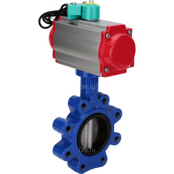 Затвор дисковый поворотный WBV1631E-2W-Fb-H Ду150 Ру16 LUG корпус - чугун QT450, диск - нержавеющая сталь 304, уплотнение - EPDM, с пневмоприводом PA-DA-105 и магнитным переключателем ALS200D