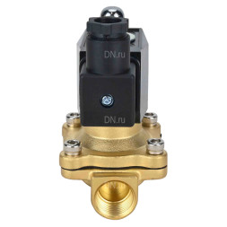 Клапан электромагнитный VS300-ET-NC-24VAC 1 1/4″ Ду32 Ру10 прямого действия двухходовой, корпус - латунь, присоединение - внутренняя резьба, уплотнение - EPDM, нормально-закрытый, катушка - 24 В AC