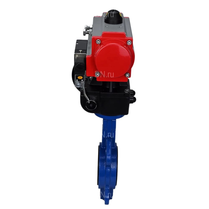 Затвор дисковый поворотный WBV1631N-2W-Fb-H Ду80 Ру16 LUG корпус - чугун QT450, диск - нержавеющая сталь 304, уплотнение - NBR, с пневмоприводом PA-DA-083, пневмораспределителем 4M310-08 DC24V и дублером MON2-450-T28-ISO в Хабаровске
