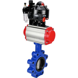 Затвор дисковый поворотный WBV1631N-2W-Fb-H Ду125 Ру16 LUG корпус - чугун QT450, диск - нержавеющая сталь 304, уплотнение - NBR, с пневмоприводом PA-DA-105, пневмораспределителем 4M310-08 DC24V, БКВ APL-510N EX и БПВ AFC2000