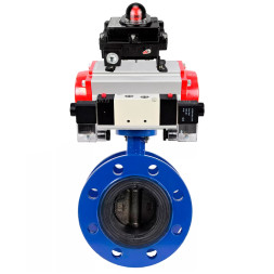 Затвор дисковый поворотный WBV1331E-2W-F-H Ду125 Ру16, корпус - чугун GGG40, диск - нержавеющая сталь 304, уплотнение - EPDM, с пневмоприводом PA-DA-130, пневмораспределителем 4M320-08 AC220V и БКВ APL-410N EX