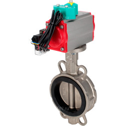 Затвор дисковый поворотный WBV3232N-2W-Fb-H Ду125 Ру16 корпус - нержавеющая сталь 316L, диск - нержавеющая сталь 316L, уплотнение - NBR, с пневмоприводом PA-DA-105, пневмораспределителем 4M310-08 DC24V и магнитным переключателем ALS200D