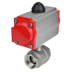 Кран шаровой BV3232P(2pc)-FP-T-ISO-H Ду80 Ру40 полнопроходной двухходовой, нержавеющая сталь 316, внутренняя резьба, уплотнение - PTFE, с пневмоприводом с возвратными пружинами PA-SA-130