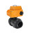Кран шаровой BV4242E-FP-GRM-ISO Дн100 Ру10 полнопроходной, корпус - НПВХ, шар - НПВХ, уплотнение - EPDM, с электроприводом QT-N-005EM-O1-380VAC-У1 HARK в Хабаровске