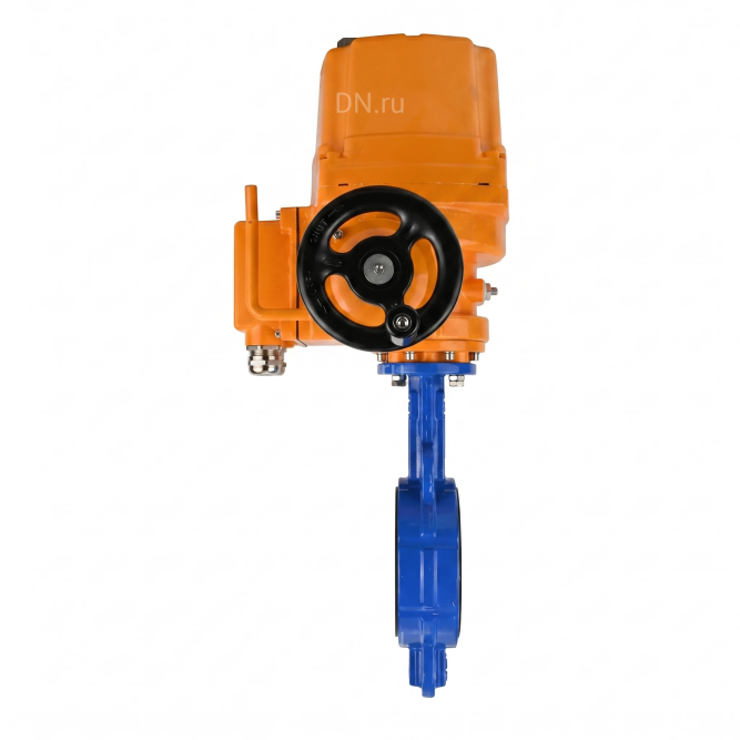 Затвор дисковый поворотный WBV1432N-2W-Fb-H Ду100 Ру16, корпус - чугун GGG50, диск - нержавеющая сталь 316L, уплотнение - NBR, с электроприводом QT-EX-010EM-O2-24VDC-У1 в Хабаровске