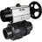 Кран шаровой BV4242E-FP-GRM-ISO Дн80 Ру10 полнопроходной, корпус - НПВХ, шар - НПВХ, уплотнение - EPDM, с пневмоприводом PA-DA-105-1 двойного действия со штурвалом в Хабаровске