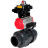 Кран шаровой BV4242E-FP-GRM-ISO Дн80 Ру10 полнопроходной, корпус - НПВХ, шар - НПВХ, уплотнение - EPDM, с пневмоприводом PA-SA-065, пневмораспределителем 4M310-08 AC220V и БКВ APL-410N EX в Хабаровске