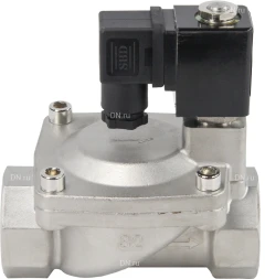 Клапан электромагнитный VS431-VT-NC-24VAC 1 1/4″ Ду32 Ру16 пилотного действия двухходовой, корпус - сталь нержавеющая 304, присоединение - внутренняя резьба, уплотнение - VITON, нормально-закрытый, катушка - 24В AC