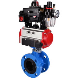 Затвор дисковый поворотный WBV1313E-2W-F-H Ду80 Ру16 фланцевый, корпус - чугун GGG40, диск - чугун GGG40, EPDM, с пневмоприводом PA-DA-105, пневмораспределителем 4M310-08 AC220V, БКВ APL-410N EX и БПВ AFC2000