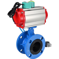 Затвор дисковый поворотный WBV1313E-2W-F-H Ду80 Ру16 фланцевый, корпус - чугун GGG40, диск - чугун GGG40, уплотнение - EPDM, с пневмоприводом PA-DA-105, пневмораспределителем 4V320-08 AC220V и магнитным переключателем ALS200D