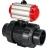 Кран шаровой BV4242E-FP-GRM-ISO Дн20 Ру10 полнопроходной, корпус - НПВХ, шар - НПВХ, уплотнение - EPDM, с пневмоприводом PA-SA-052 с возвратными пружинами в Хабаровске