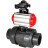 Кран шаровой BV4242E-FP-GRM-ISO Дн40 Ру10 полнопроходной, корпус - НПВХ, шар - НПВХ, уплотнение - EPDM, с пневмоприводом PA-DA-052 и БКВ APL-210N в Хабаровске